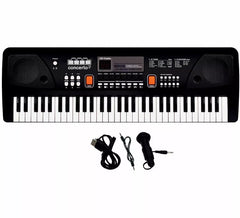 61-Key Electronic Keyboard with USB Microphone, Black