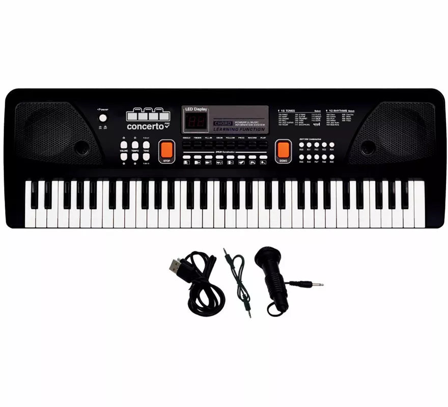 Translation missing: en.Teclado Electrónico de 61 Teclas con Micrófono USB negro