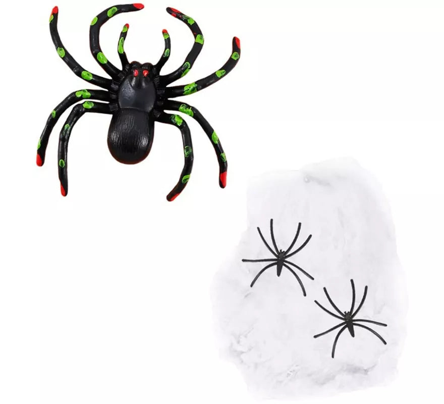 Telaraña Blanca con Arañas