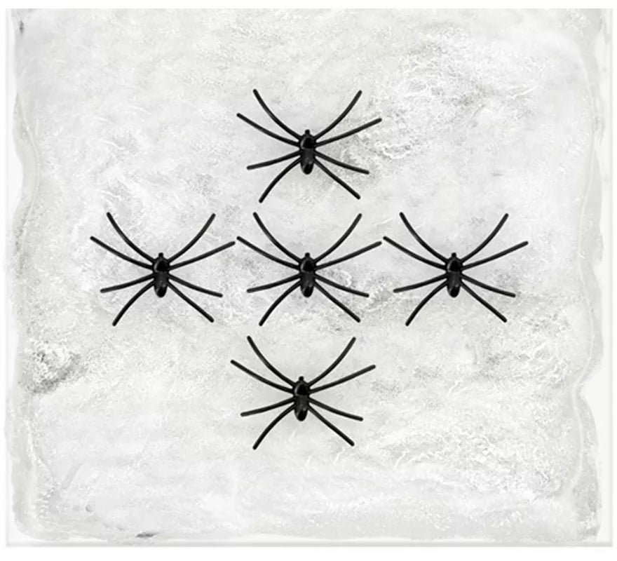 Translation missing: en.Telaraña blanca de 100 g con 5 Arañas