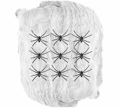 200g white spider web with 9 spiders