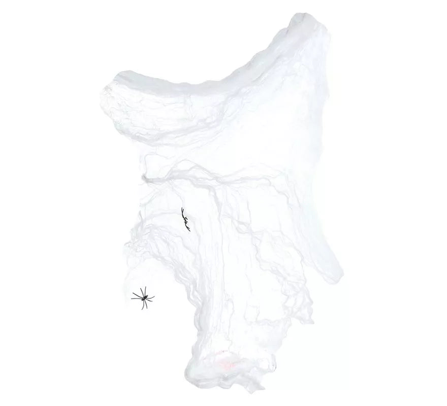 Telaraña blanca de 40 gr con arañas para decoración Halloween