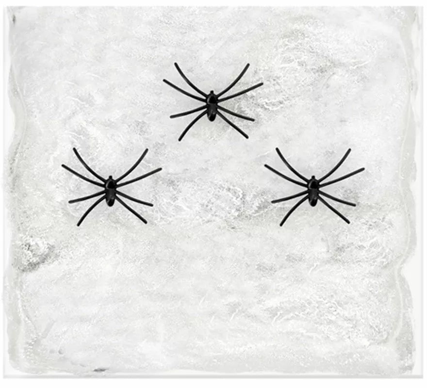 Translation missing: en.Telaraña blanca de 50 g con 3 Arañas