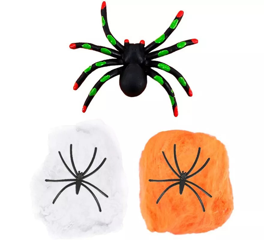 Translation missing: en.Telaraña Blanco y naranja con Arañas