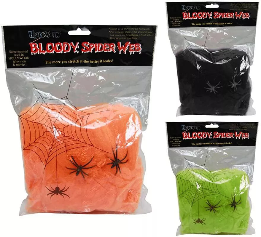 Telaraña con 2 arañas en varios colores
