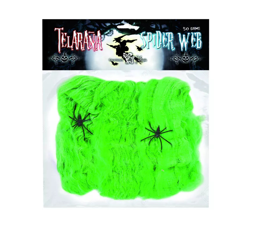Telaraña de 20 gr con 2 Arañas de colores surtidos