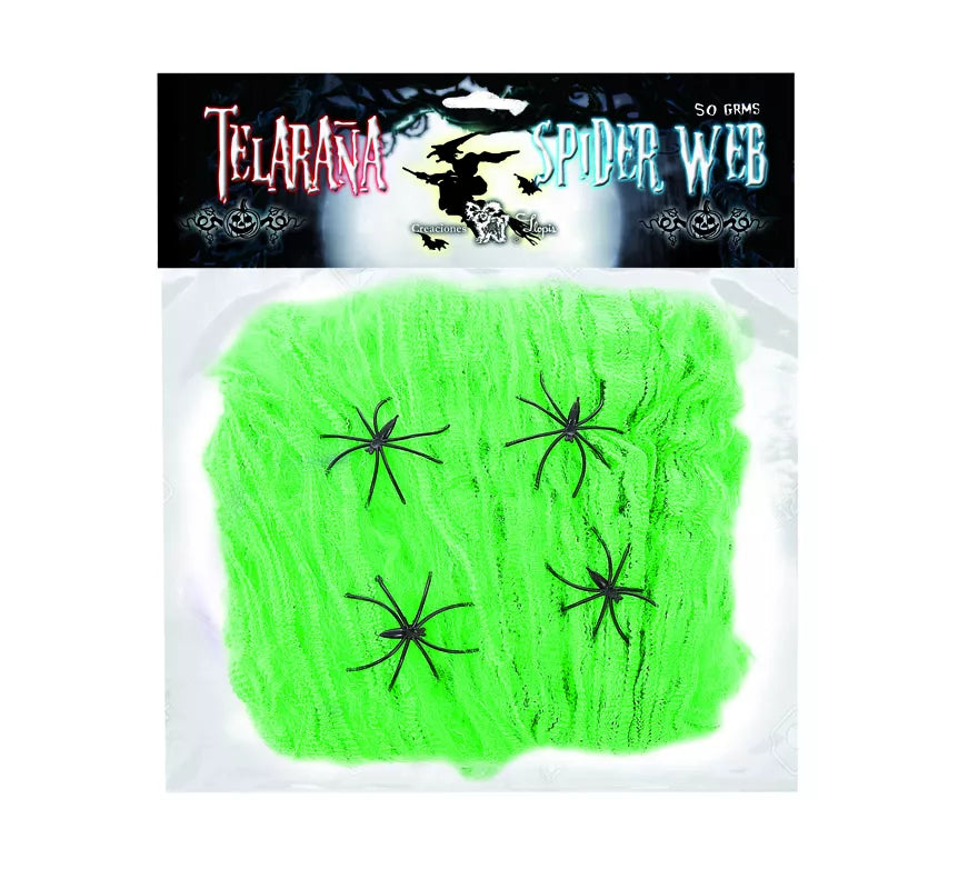 Translation missing: en.Telaraña de 50 gr con 4 Arañas de colores surtidos