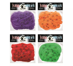 500 gr spider web with 20 Spiders of assorted colors