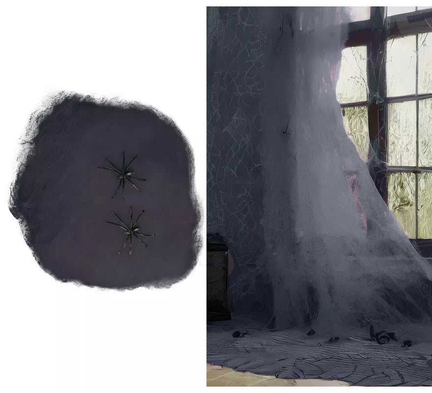 Telaraña negra de 60 gr. para decoración Halloween