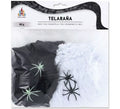 Telaraña negro y Blanco con 4 Arañas de 80 gr.