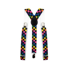 Pixelated Coloured Plaid Braces