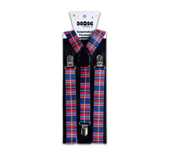 Red and blue Scottish suspenders