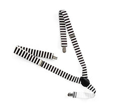 Black and white striped suspenders