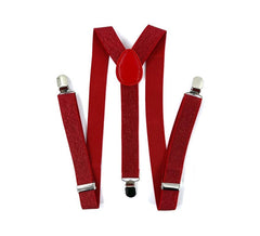Bright dark red suspenders