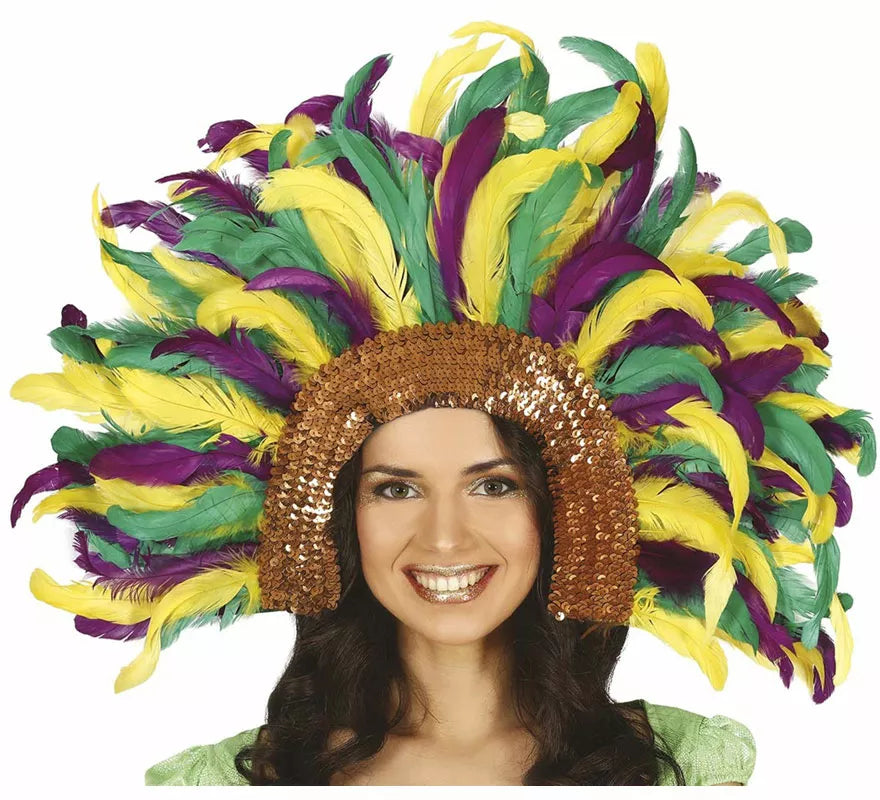 Translation missing: en.Tocado con Plumas Multicolor