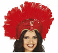 Tocado con Plumas Rojo