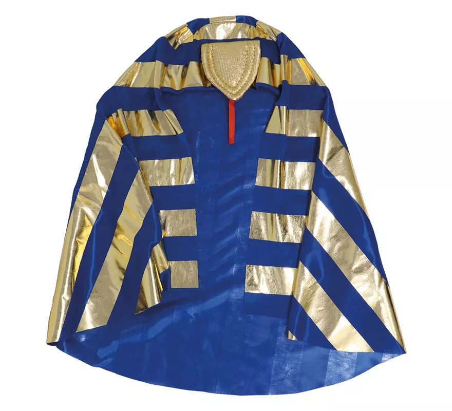 Tocado de Faraón Plateado y Azul