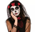 Tocado y Velo Negro del Día de los Muertos
