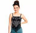 Top Bandana Paisley negro para mujer