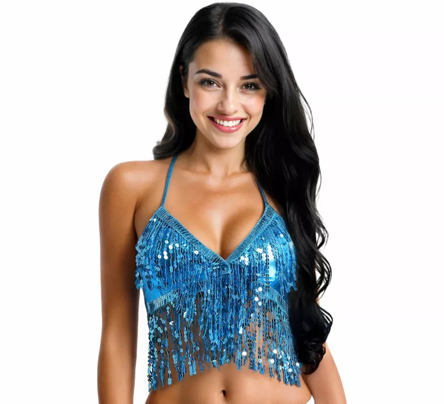 Top con Lentejuelas y Flecos en varios colores para mujer