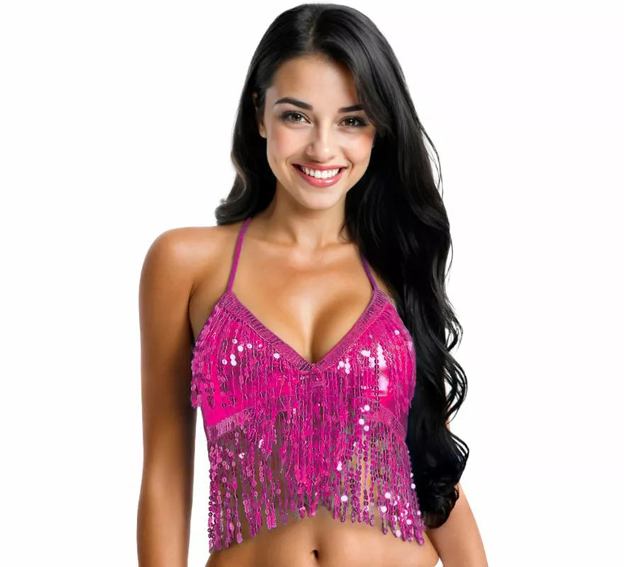 Translation missing: en.Top con Lentejuelas y Flecos en varios colores para mujer