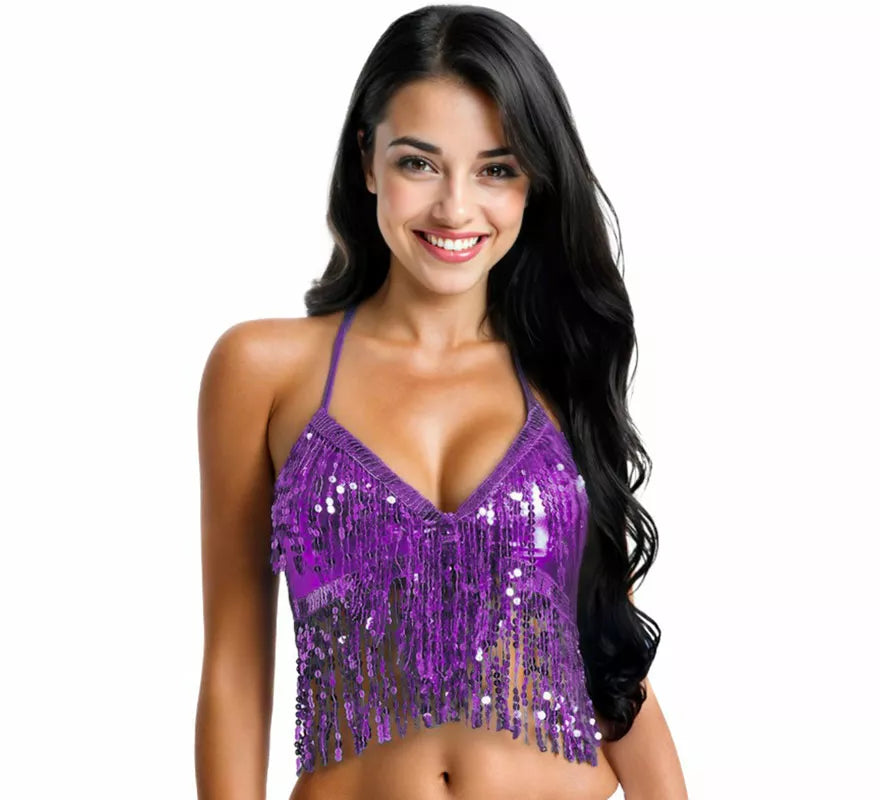 Top con Lentejuelas y Flecos en varios colores para mujer