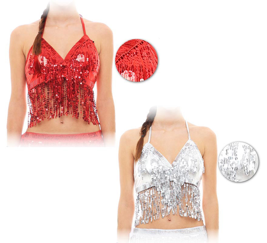 Translation missing: en.Top Lentejuelas Flecos talla única para mujer en varios colores para mujer