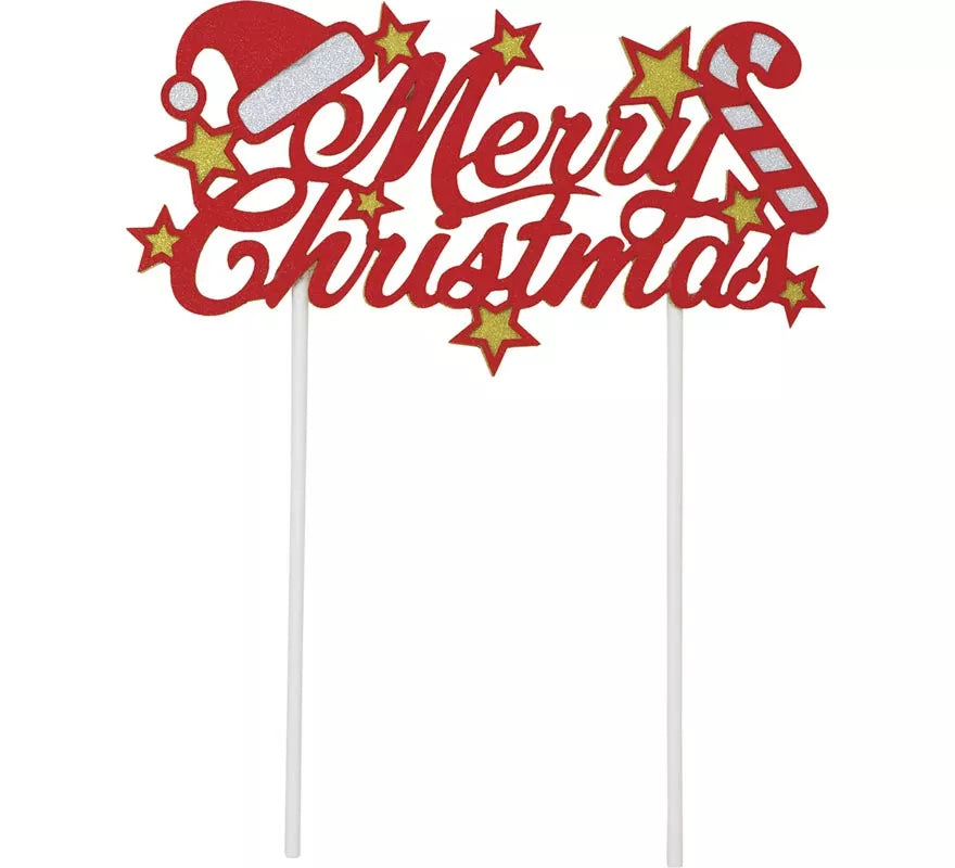 Translation missing: en.Topper rojo de Feliz Navidad para Tarta de 16x24 cm