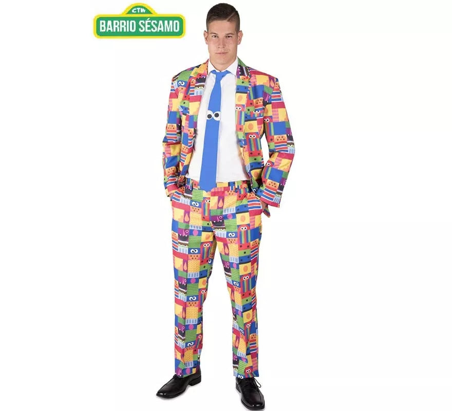 Traje Divertido de Barrio Sésamo multicolor para hombre