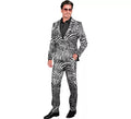 Traje Divertido de Fiesta animal print plateado para hombre
