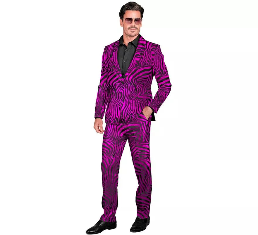 Traje Divertido de Fiesta animal print púrpura para hombre