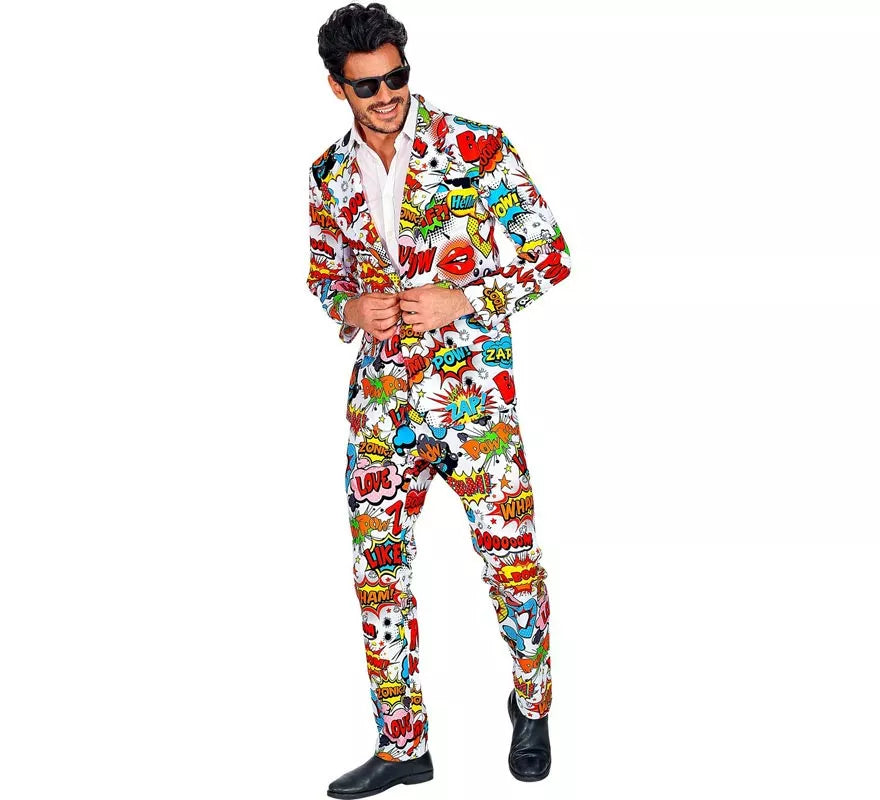 Traje Divertido de los años 60 Arte Pop para hombre