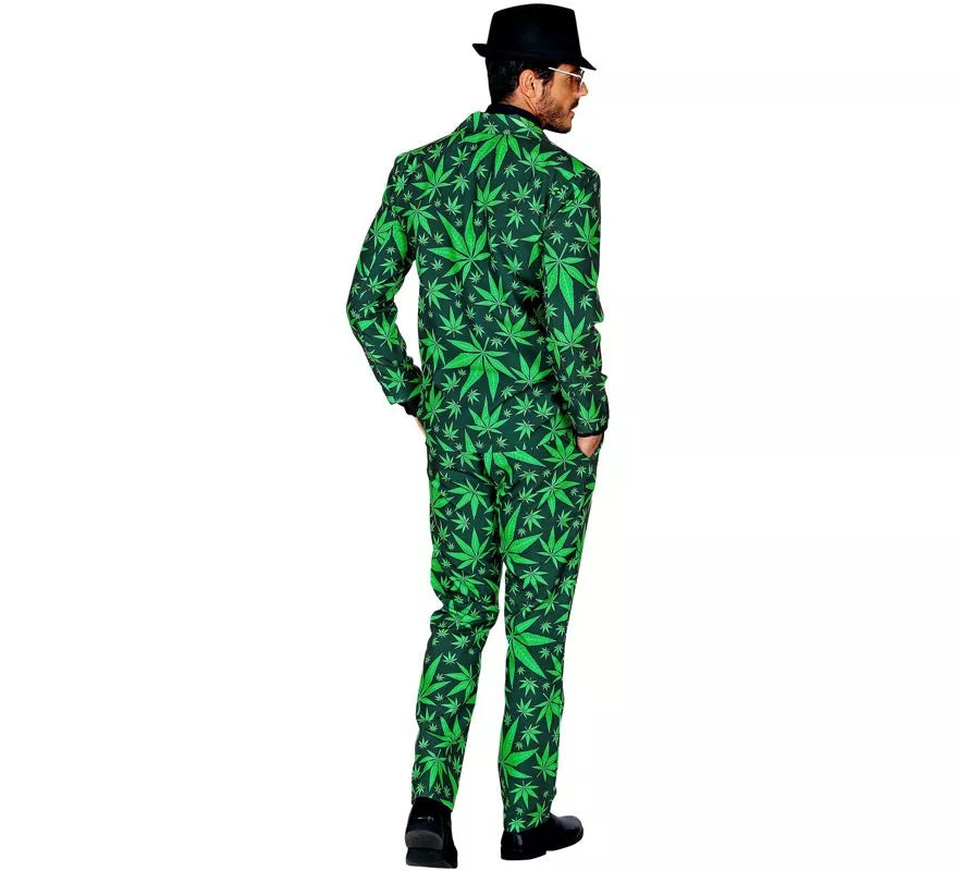 Translation missing: en.Traje Divertido de Marihuana verde para hombre