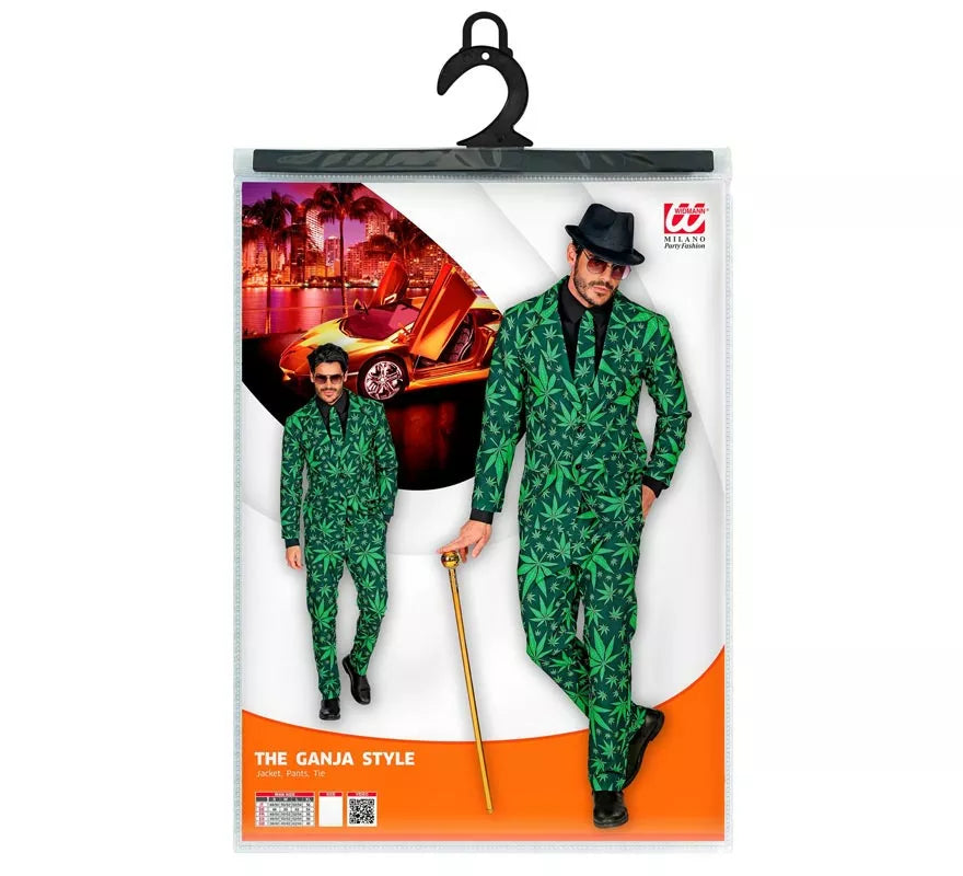 Translation missing: en.Traje Divertido de Marihuana verde para hombre