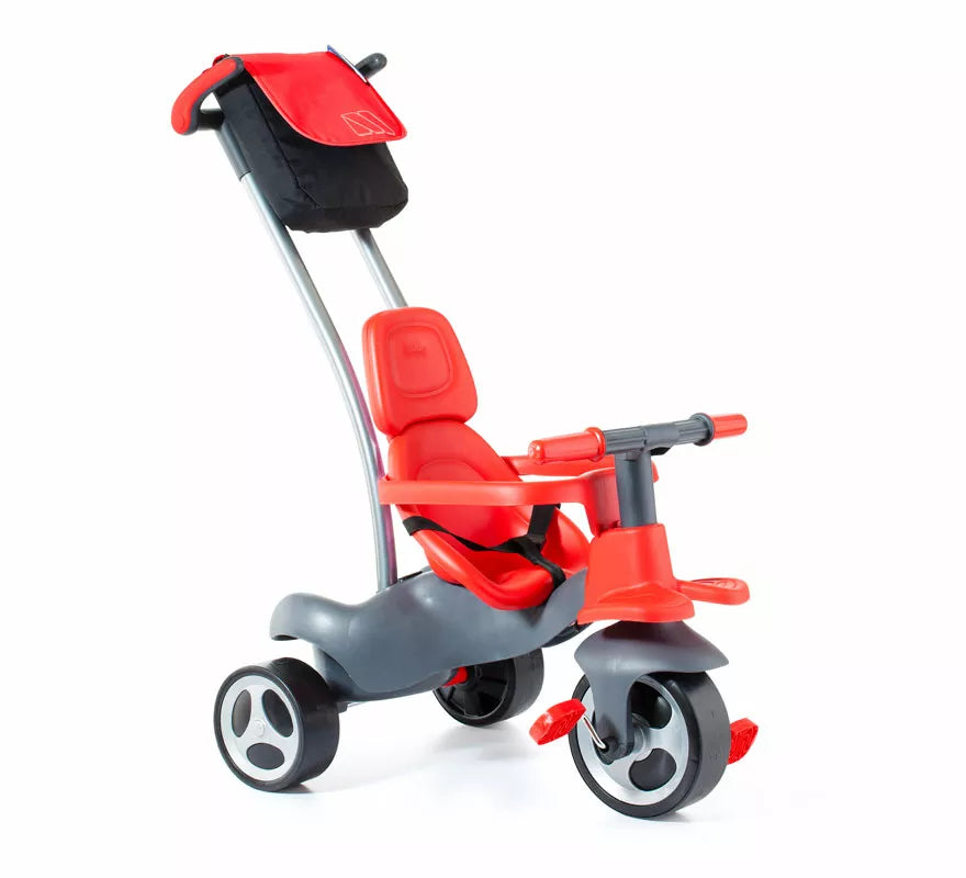 Translation missing: en.Triciclo infantil rojo con Ruedas de Goma, Cinturón y Bolsa