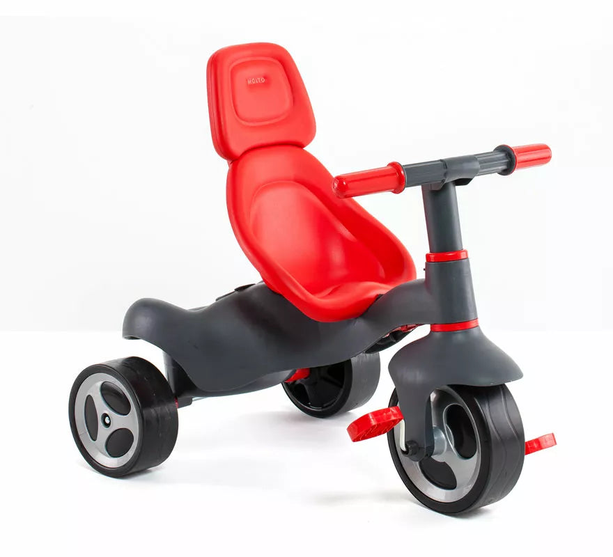 Translation missing: en.Triciclo infantil rojo con Ruedas de Goma, Cinturón y Bolsa