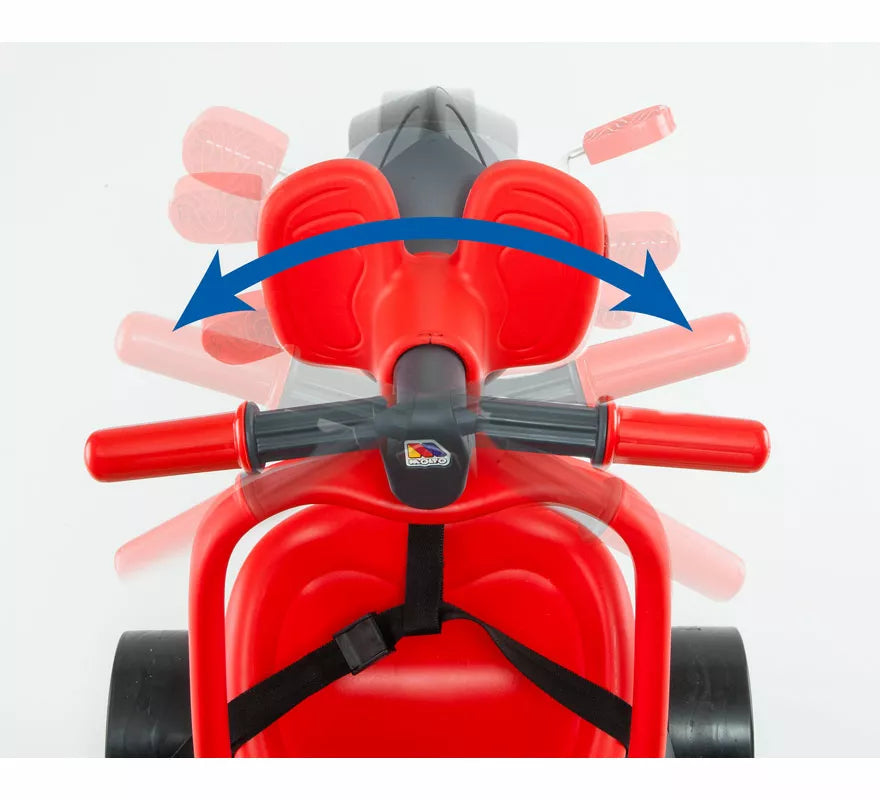 Translation missing: en.Triciclo infantil rojo con Ruedas de Goma, Cinturón y Bolsa