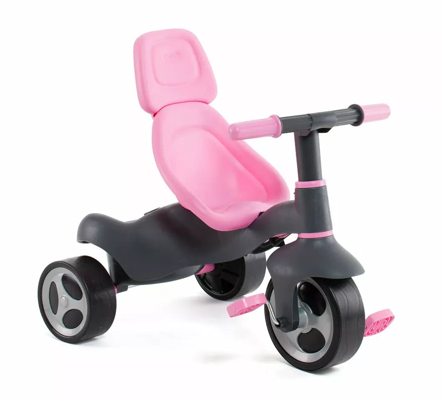 Translation missing: en.Triciclo infantil rosa con Ruedas de Goma, Cinturón y Bolsa