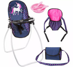 Unicorn Doll High Chair and Accessories