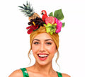 Turbante de Rumbera dorado con Frutas