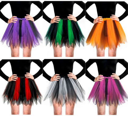 Tutú Bicolor Negro Infantil 30 cm en varios colores