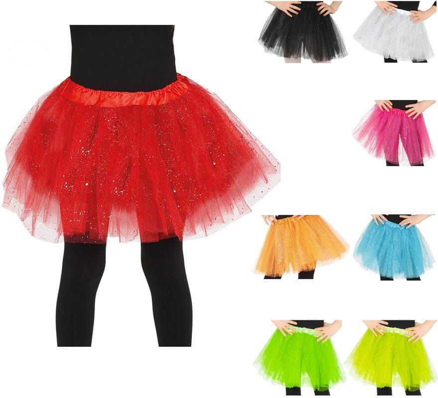 Tutú con Brillantes en varios colores para niña