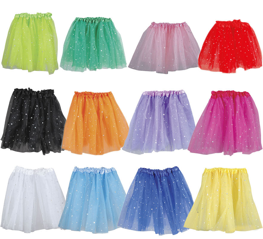 Tutú Estrellas Brillantes en varios colores de 30 cm