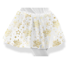 Happy New Year white and gold children's tutu, 30 cm