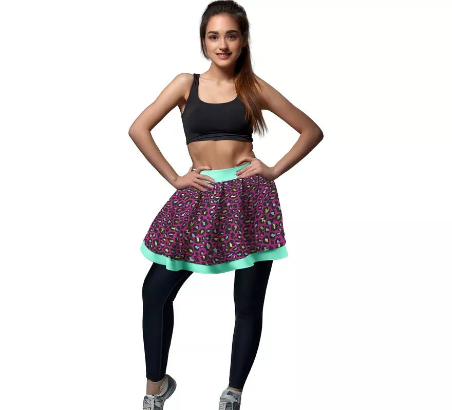 Tutú Leopardo multicolor de 40 cm para mujer