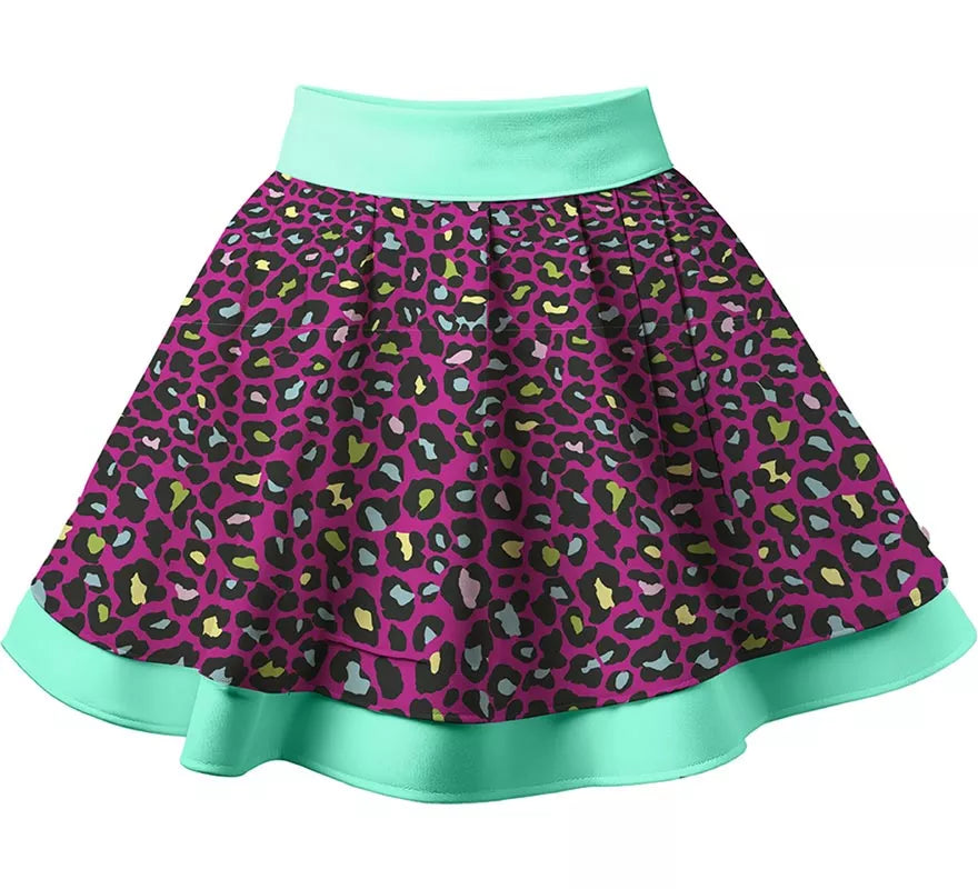 Tutú Leopardo multicolor de 40 cm para mujer