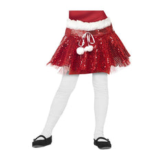 Red Mother Christmas Tutu with sequins for children