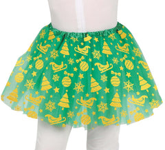 30cm Green and Gold Christmas Tutu for Children