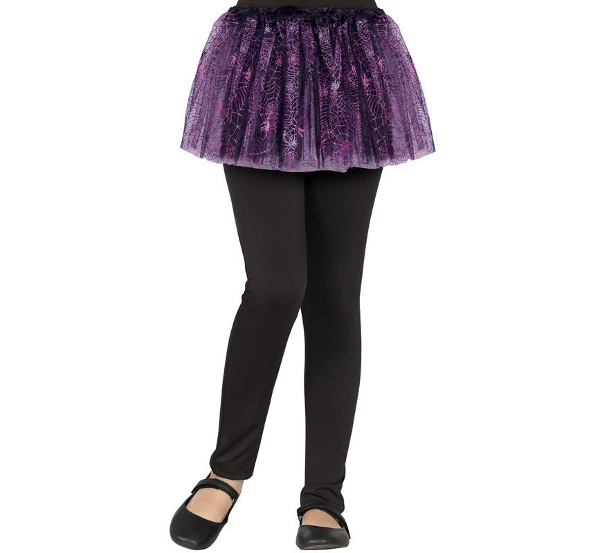 Tutú negro con Arañas lilas Infantil de 30 cm