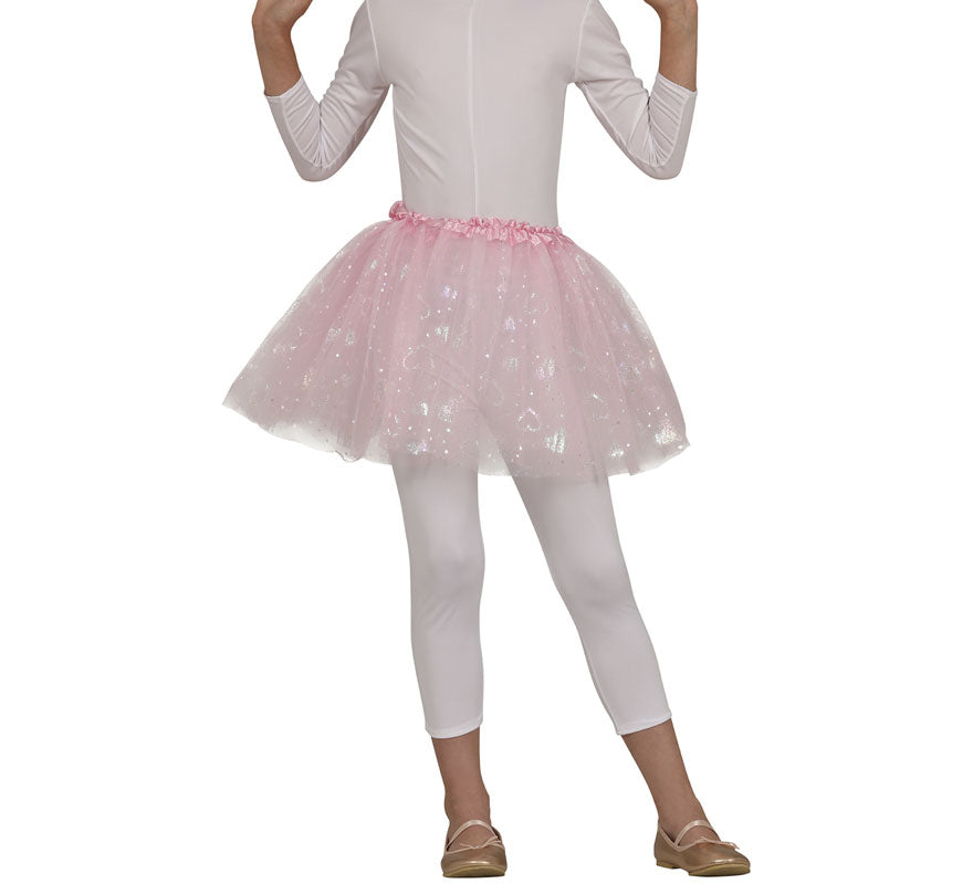 Tutú rosa con Corazones de 30 cm infantil